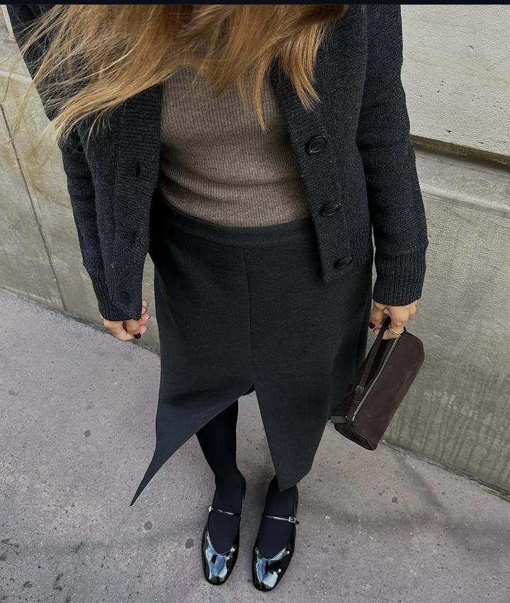 Юбка миди с разрезом,Massimo Dutti