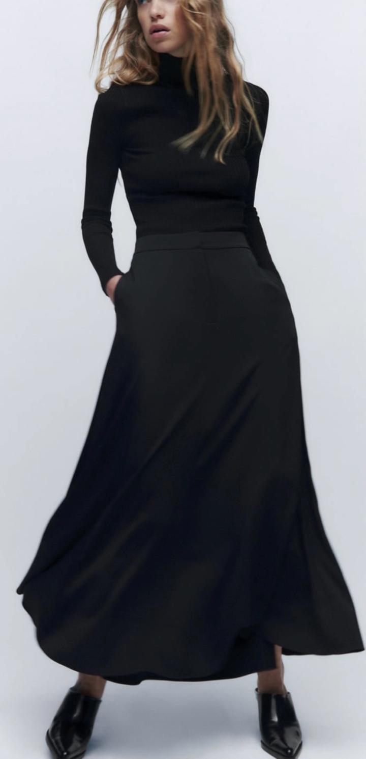 Zara Черная юбка макси