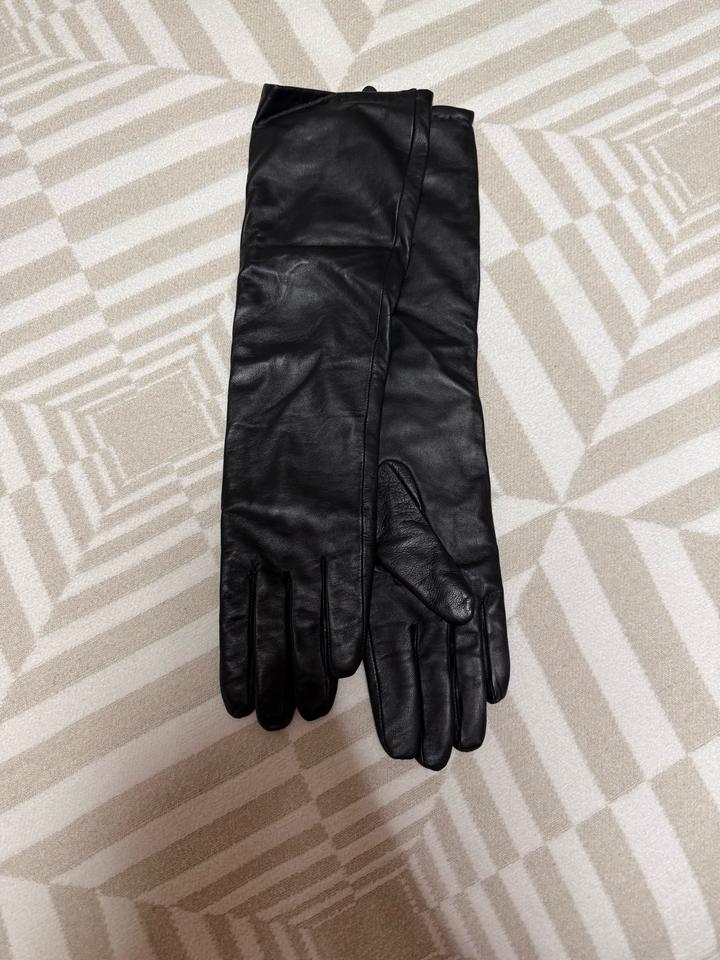 Женские длинные кожаные перчатки
