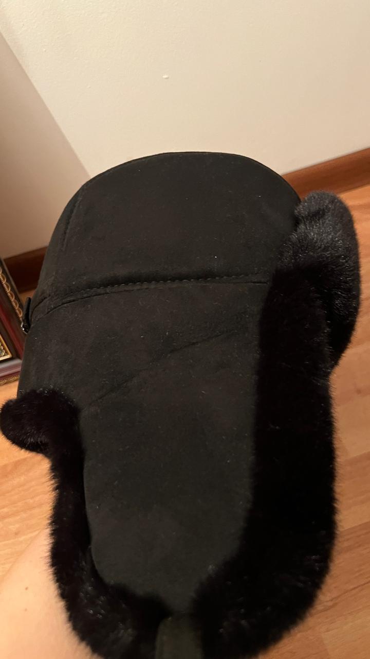 Зимняя шапка-ушанка J.G Hat Industry, чёрная, с бирками