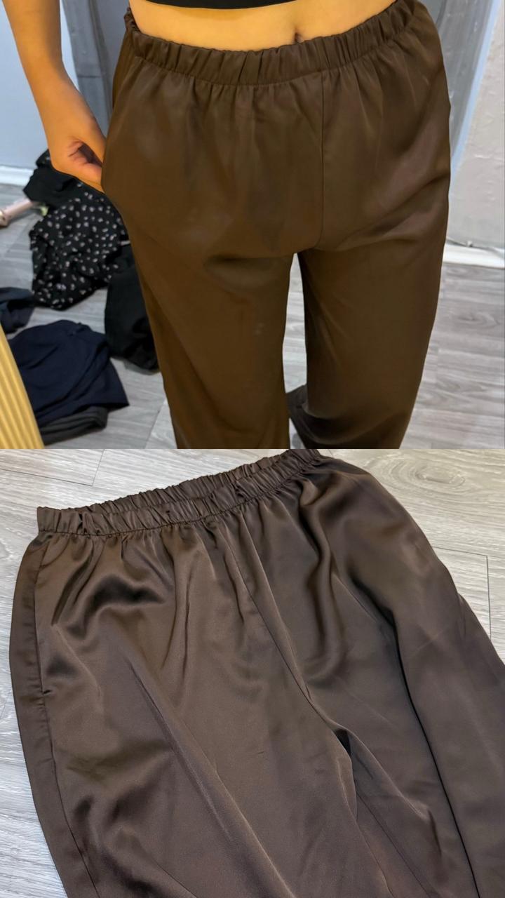 Брюки атласные
