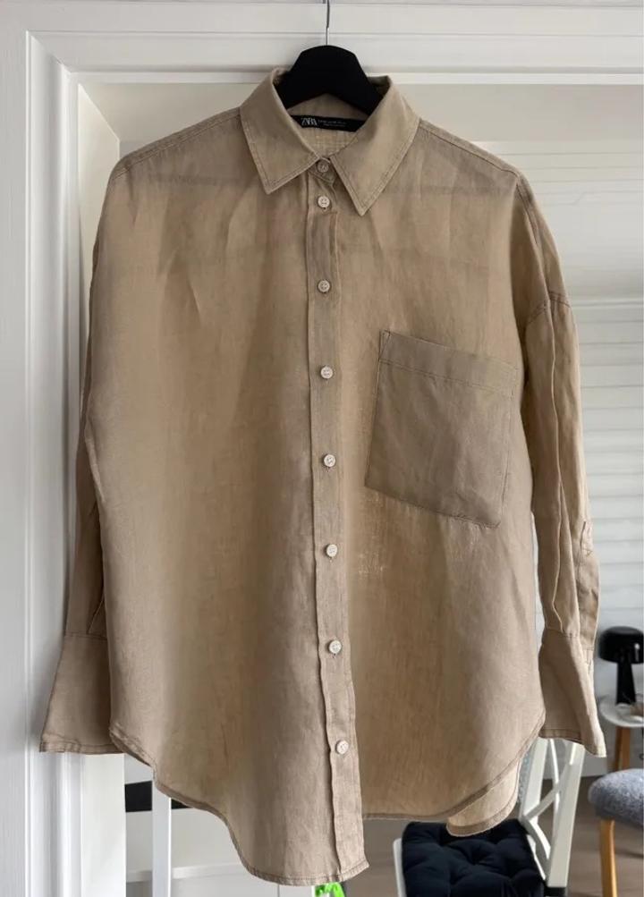 Льняная рубашка ZARA