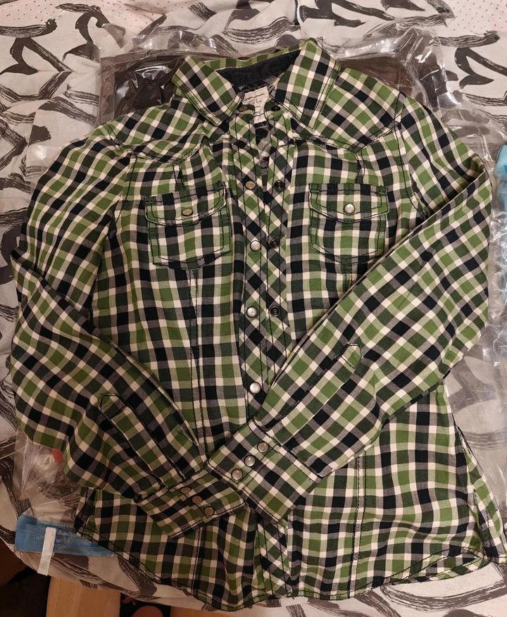 Рубашка в сине-зеленую клетку Old Navy