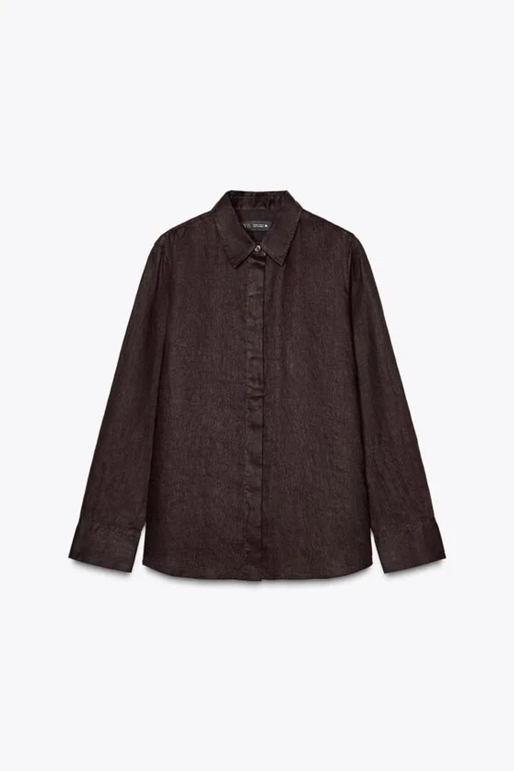 Zara Льняная рубашка