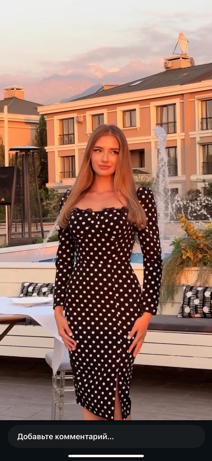 no name Платье в горошек миди