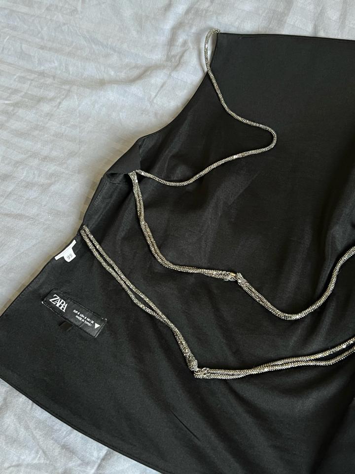 Zara Черный топ с открытой спиной