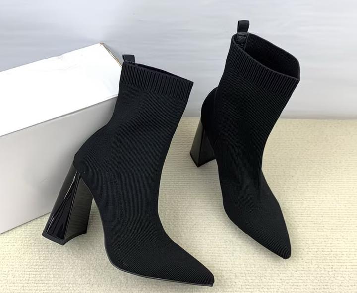 Zara Ботильоны-носки на каблуке, каблук +-5 см