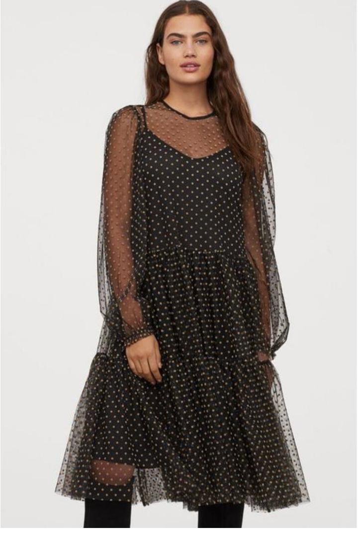 Платье H&M в горошек из сетки