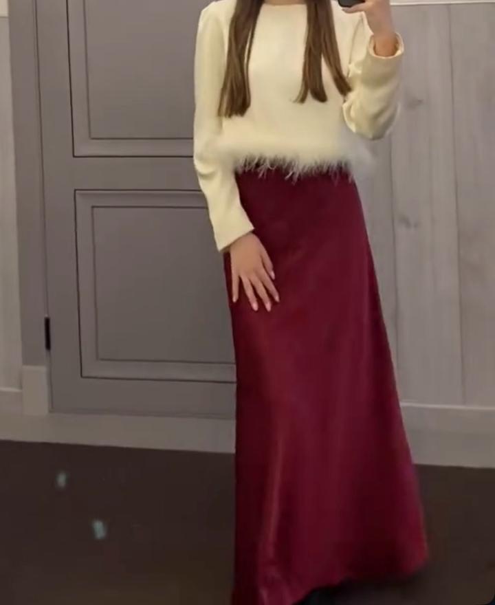 Атласная юбка макси