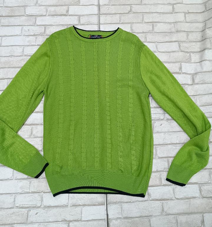 Ярко-зеленый джемпер Woolen Gift (50% шерсть), размер XL