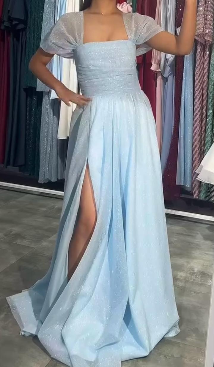 Вечернее длинное платье с разрезом