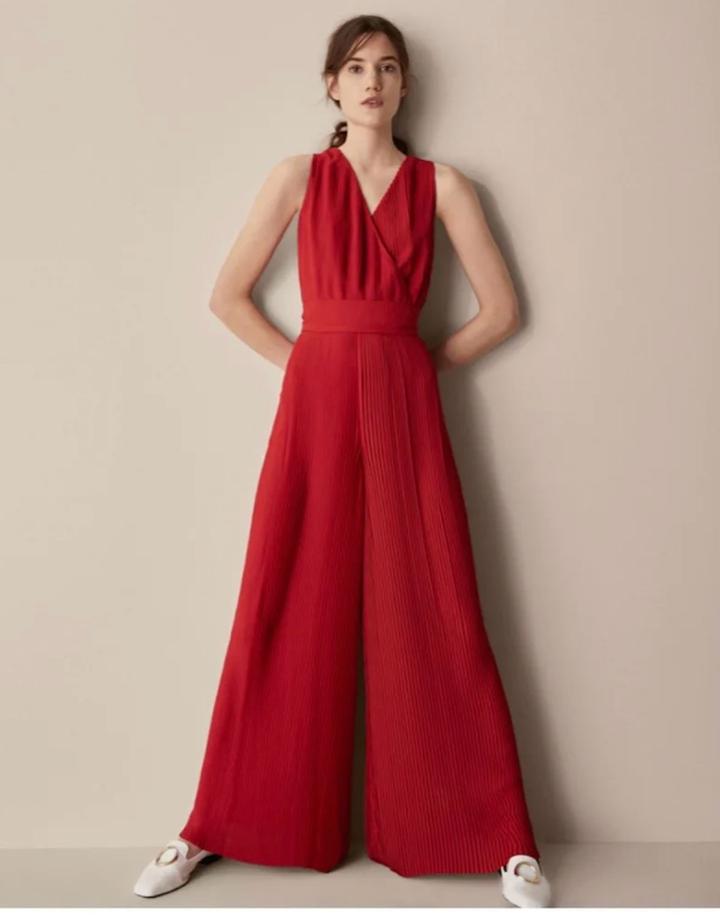 Плиссированный комбинезон с поясом Massimo dutti eu 36