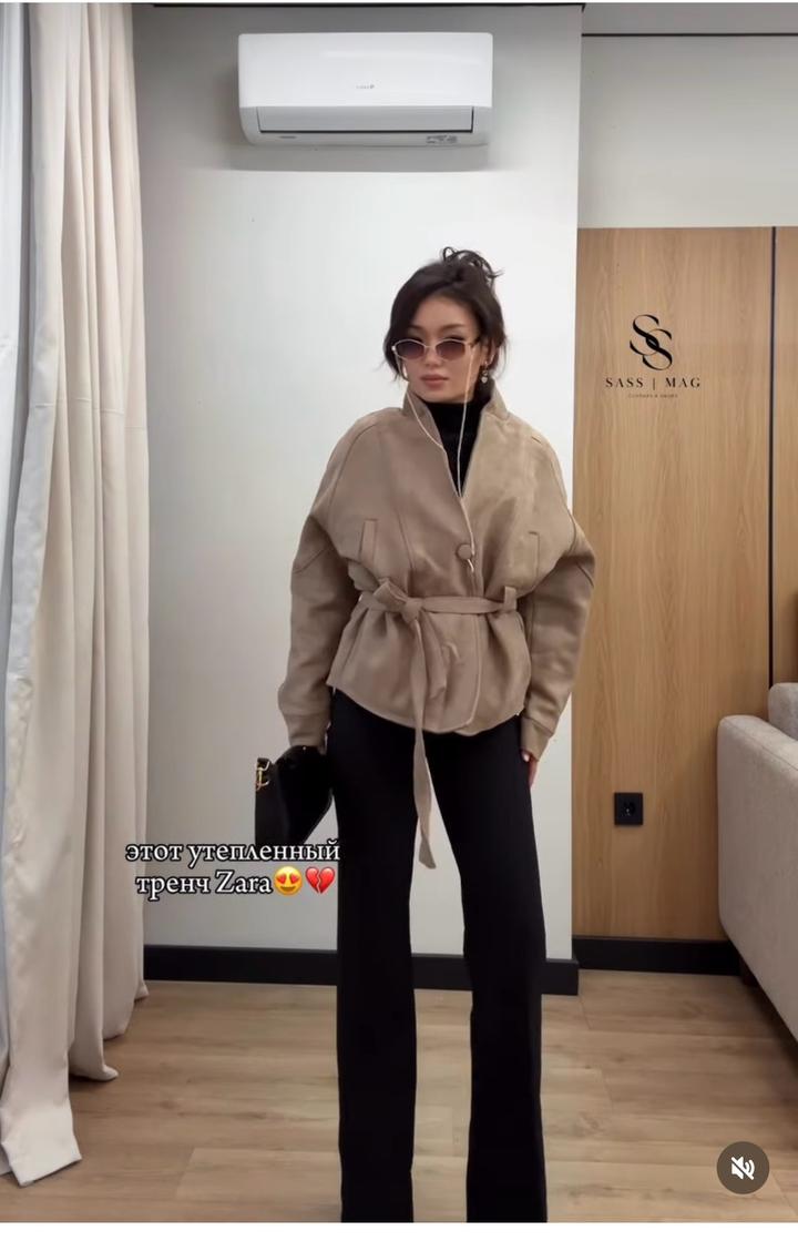 Zara Утеплённый тренч 🤎