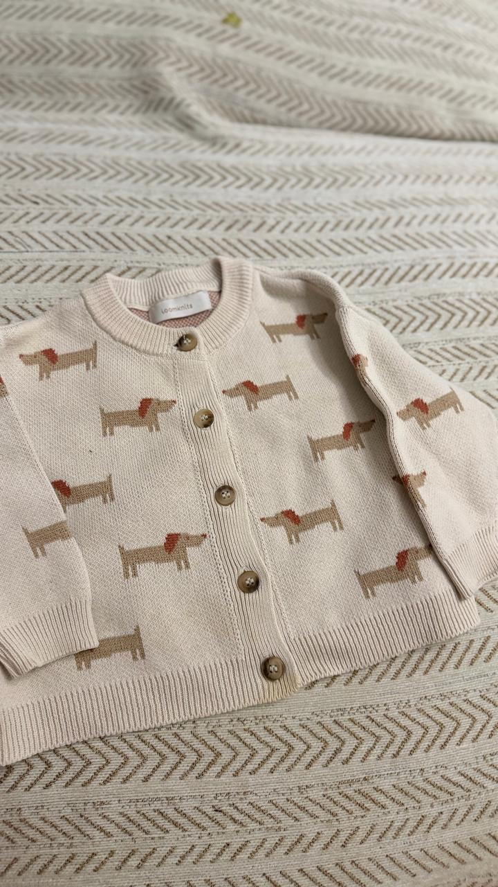 Детский кардиган с принтом собак loomknits