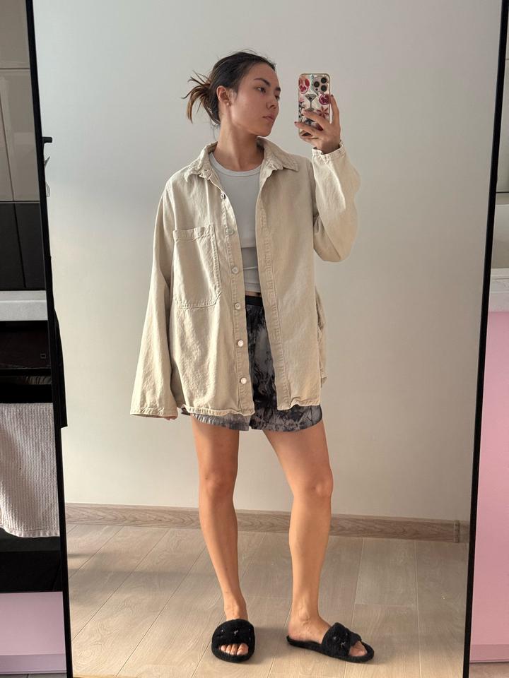 Джинсовая рубашка оверсайз ZARA