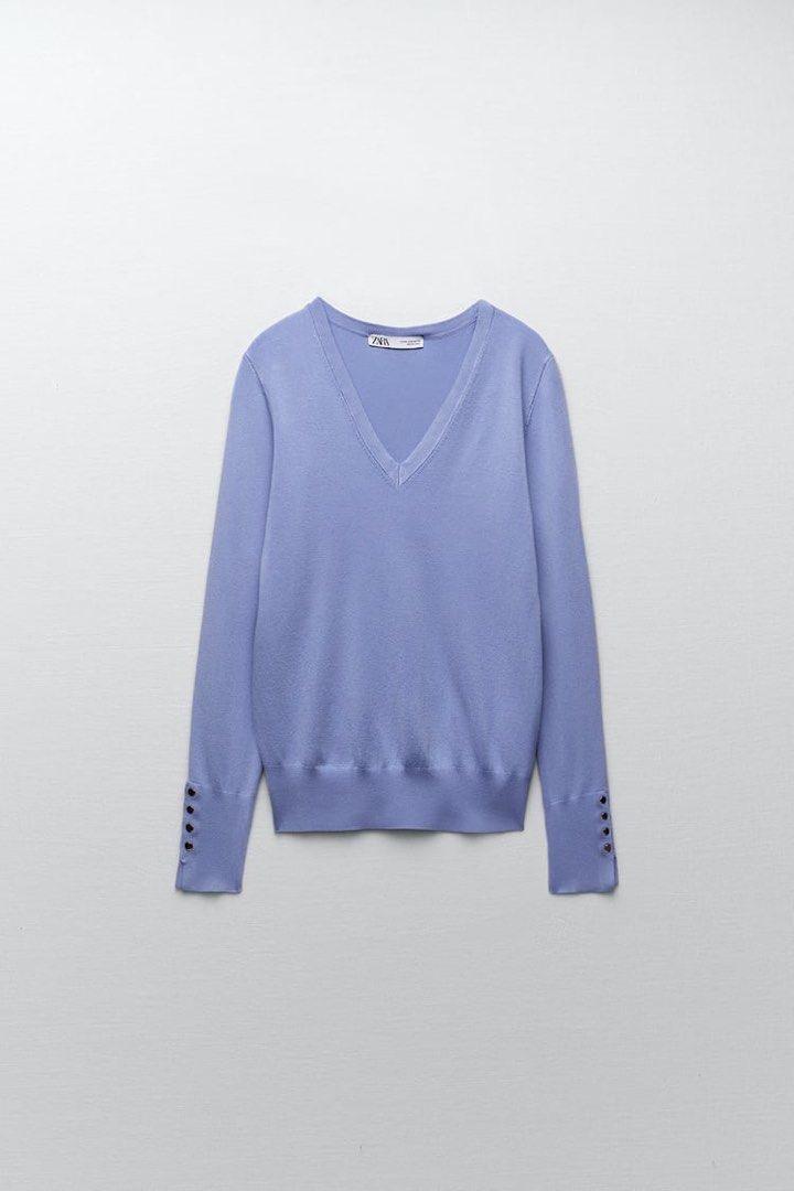 Джемпер ZARA с V-образным вырезом