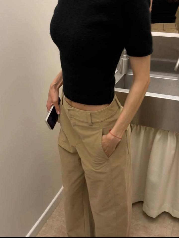 Брюки широкие с высокой посадкой Uniqlo