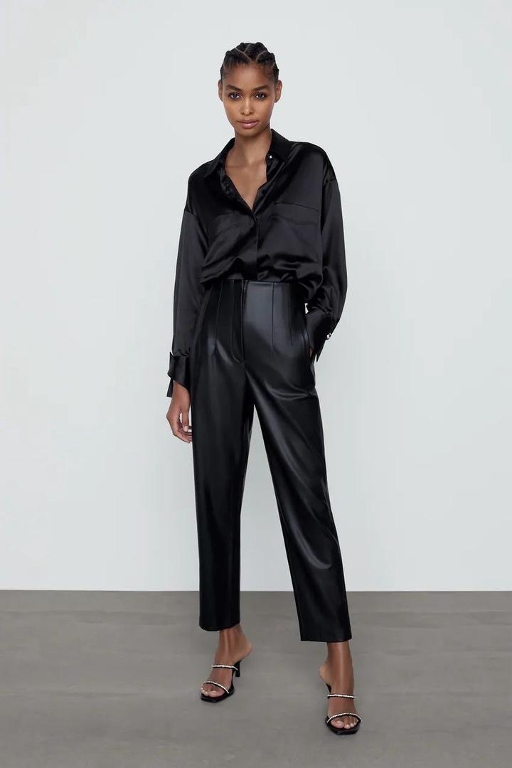 Кожаные брюки Zara
