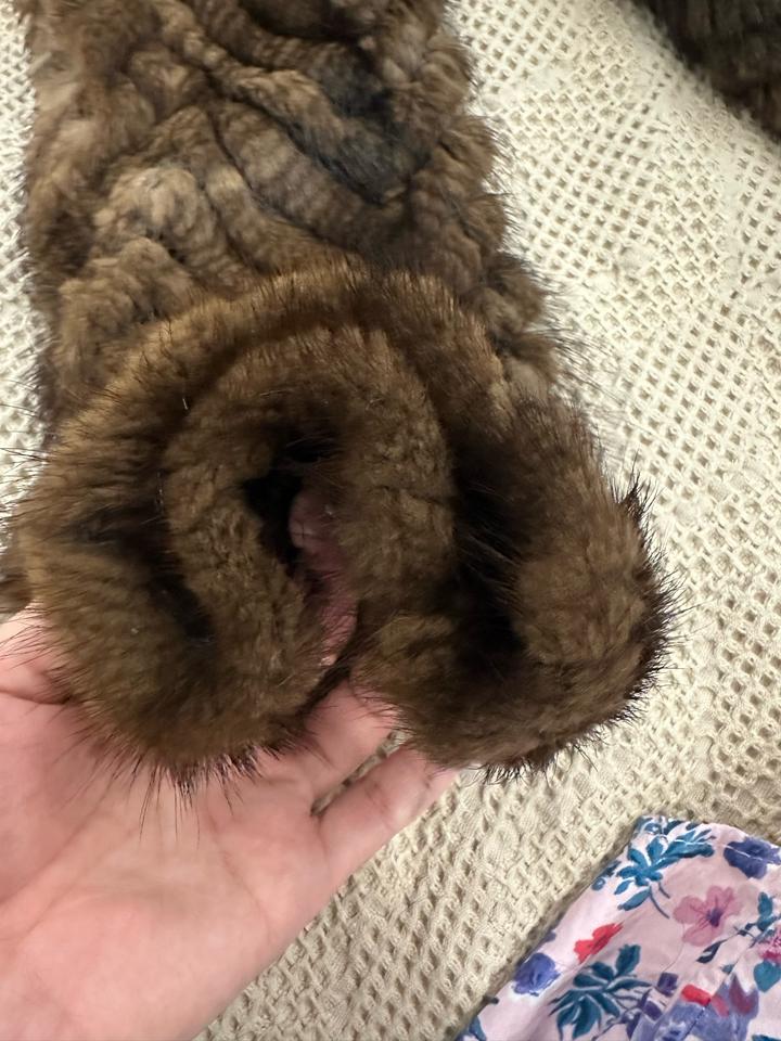 Шуба вязаная норка