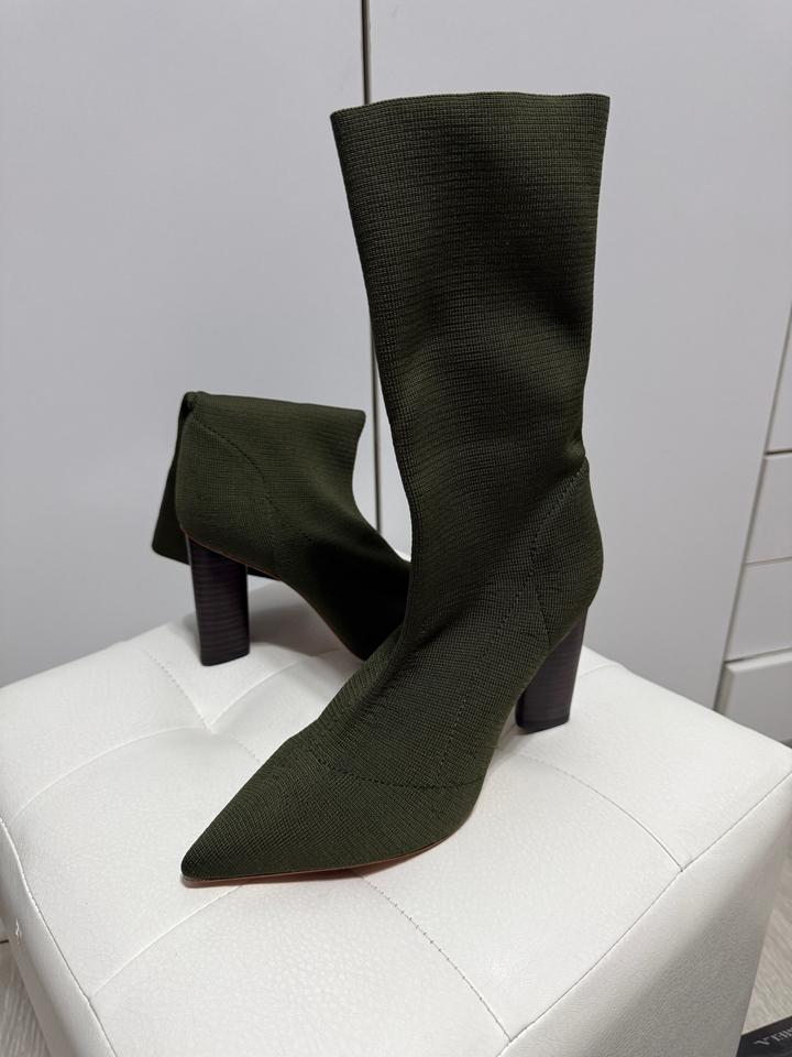 Трикотажные ботильоны Yeezy Season 2 Knit Low Boots (Dark Olive)