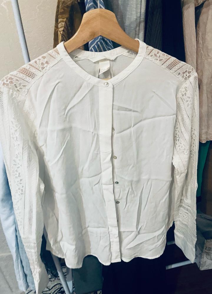 H&M Белая ажурная рубашка