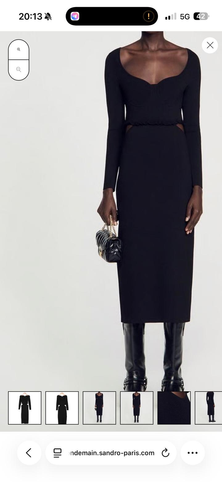 Черное платье Sandro Paris