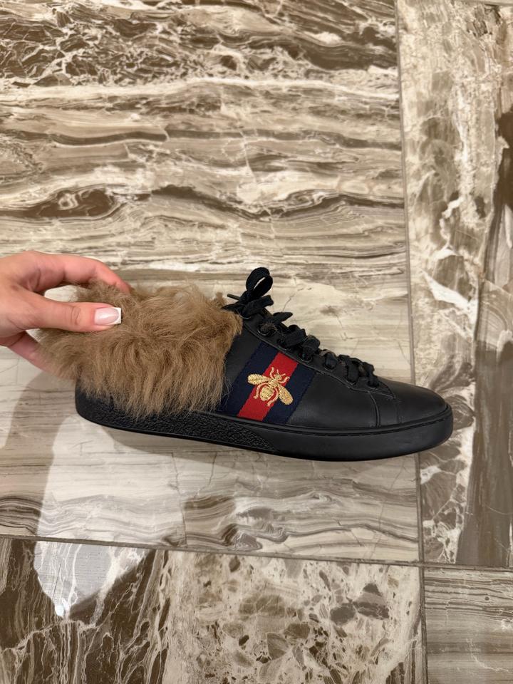 Gucci кеды с мехом