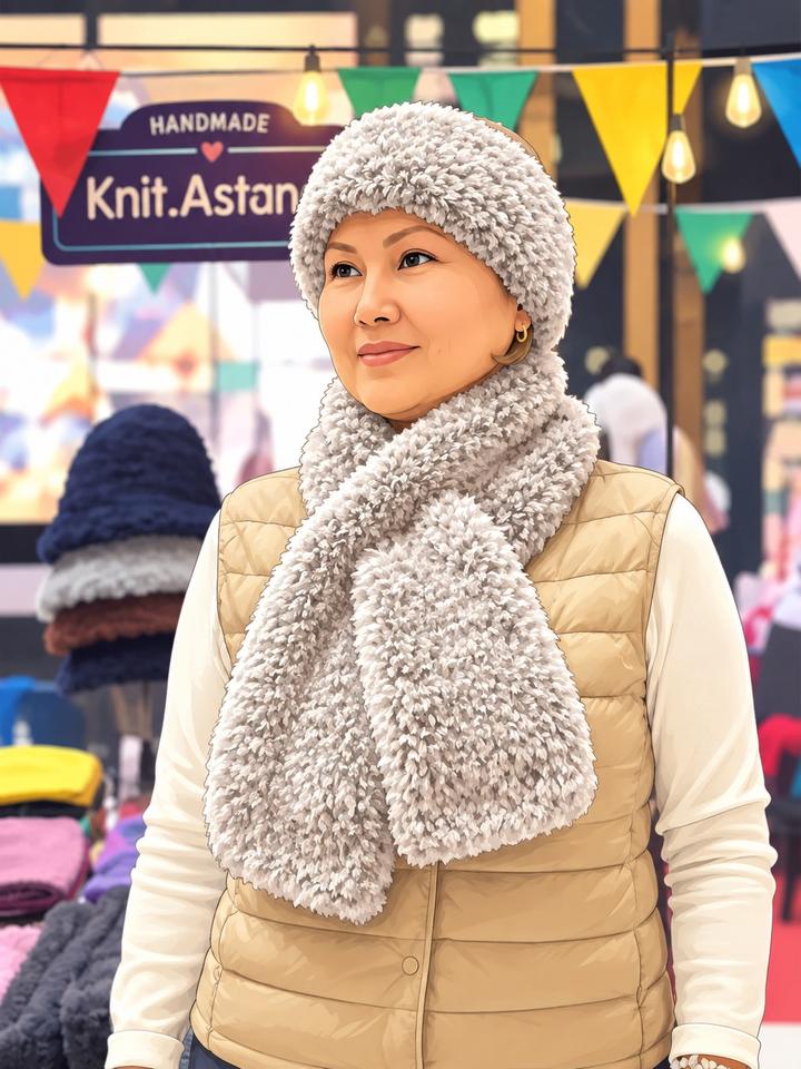 ami.knit Повязка на голову и шарф-кашне