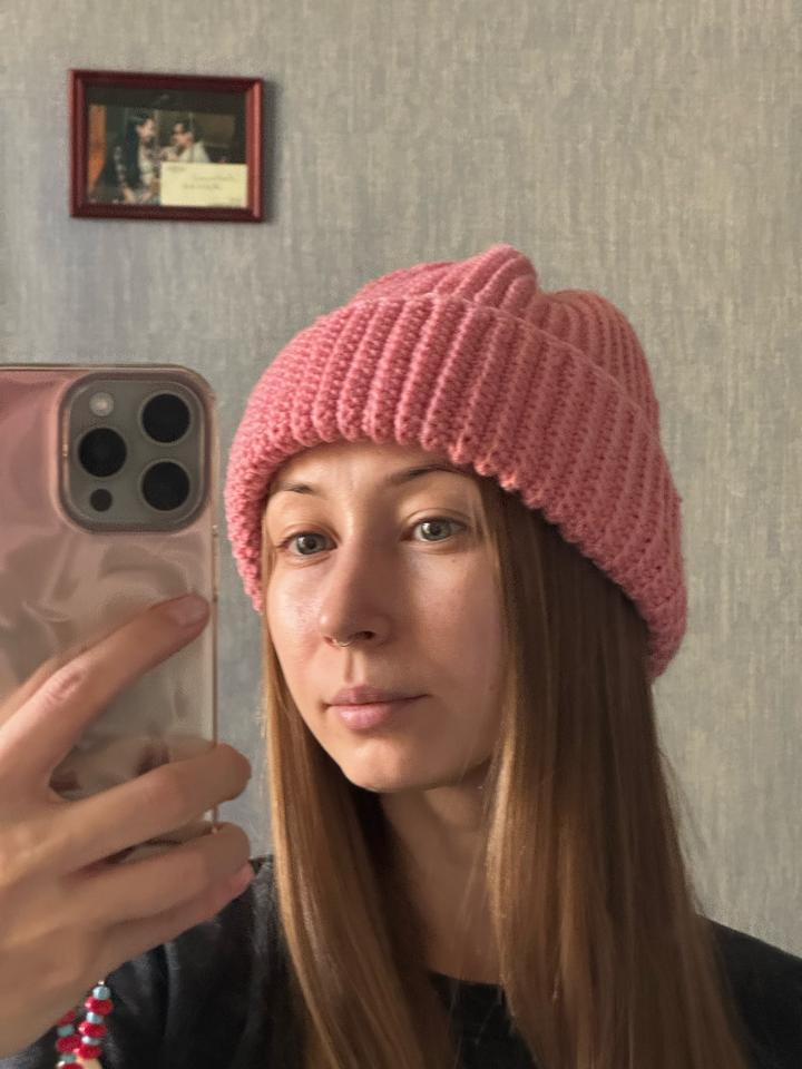 Handmade (ручная работа) Вязаная шапка бини