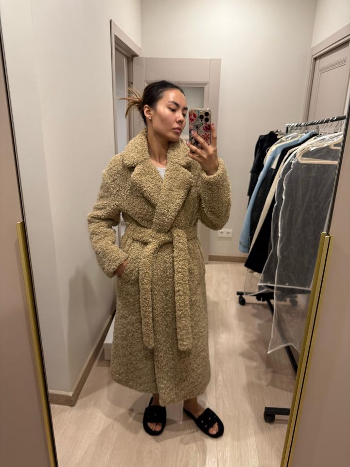 Шуба тедди бежевая ZARA
