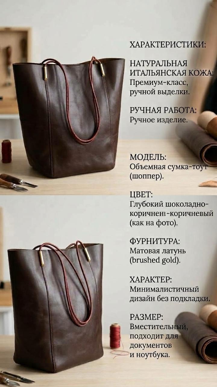 Сумка-тоут из натуральной кожи