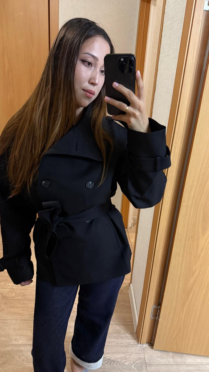 hazel Укороченный двубортный тренч