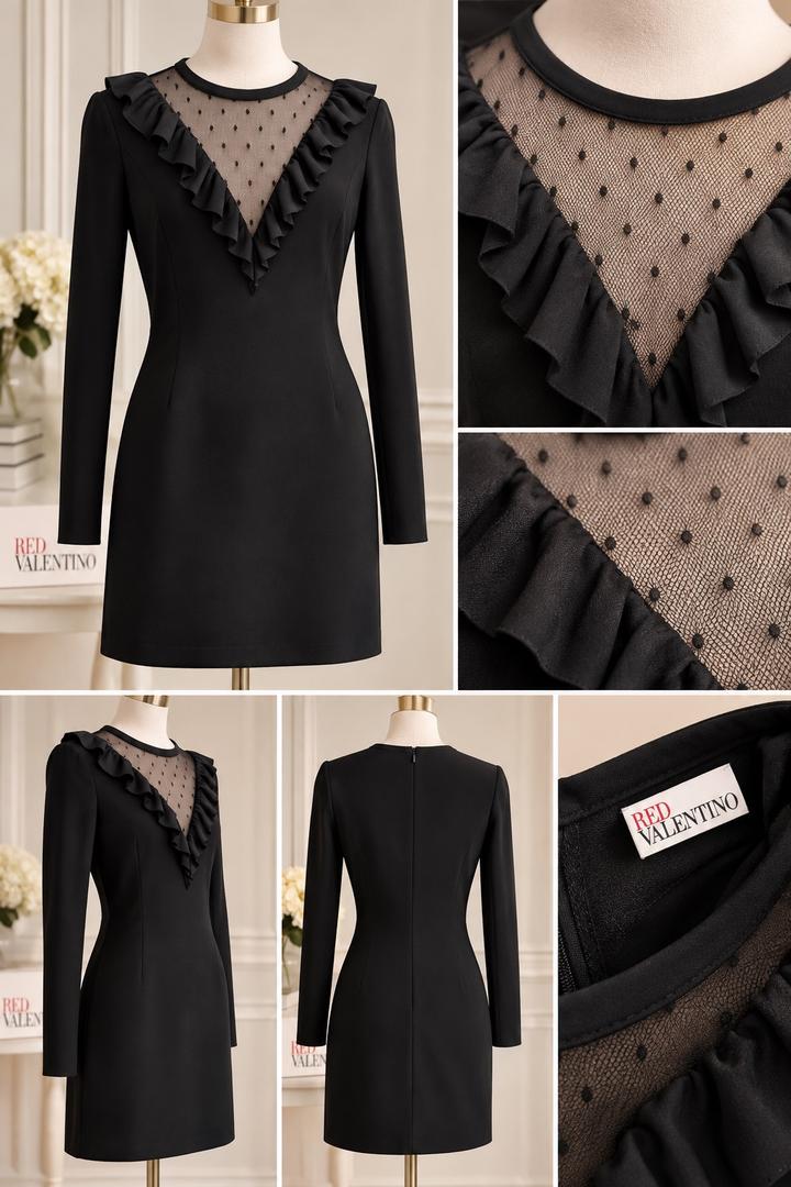RED Valentino Черное дизайнерское платье REDValentino 🇮🇹