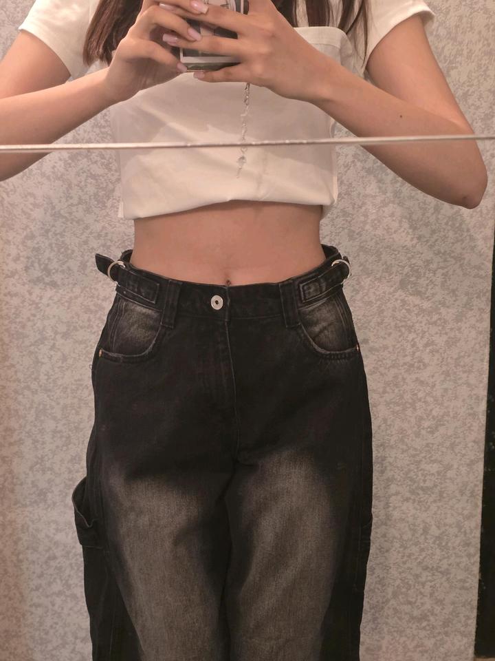 Джинсы baggy Bershka с утяжками (Размер 36 / S)