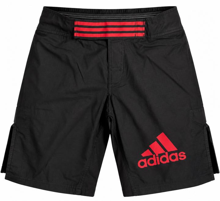 Шорты для MMA Adidas — чёрные с красными логотипами, новые, S размер