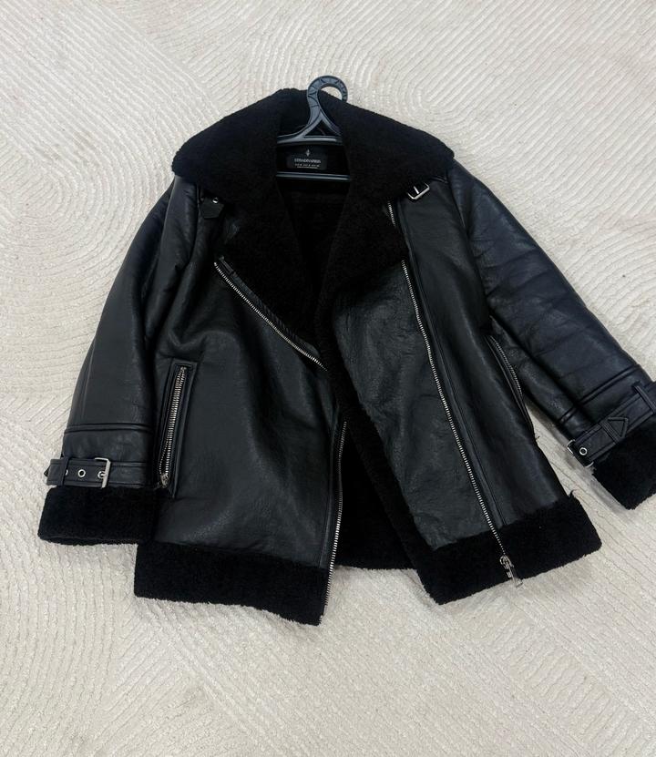 Дубленка авиатор Stradivarius