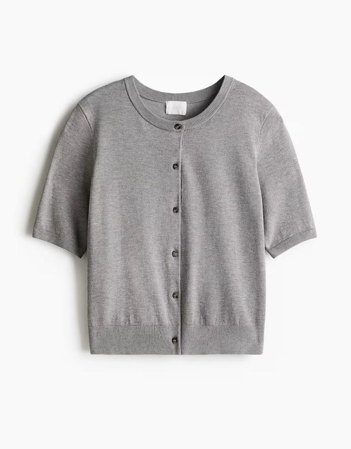 Трикотажный кардиган с коротким рукавом H&M