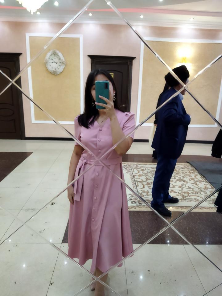 Платье на пуговицах с поясом
