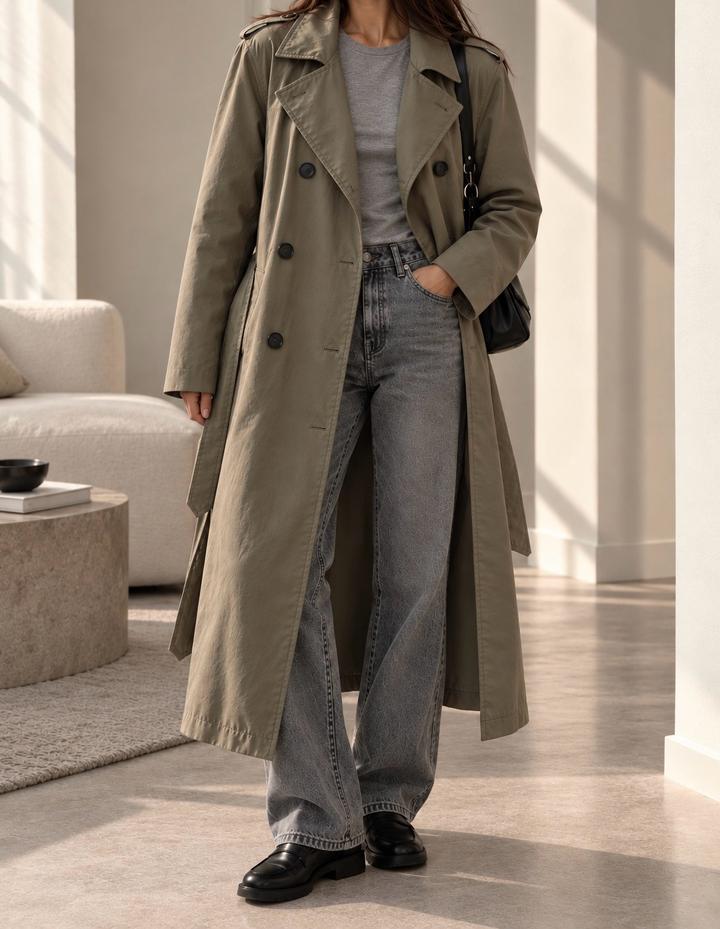 Pull & Bear Женский двубортный тренч
