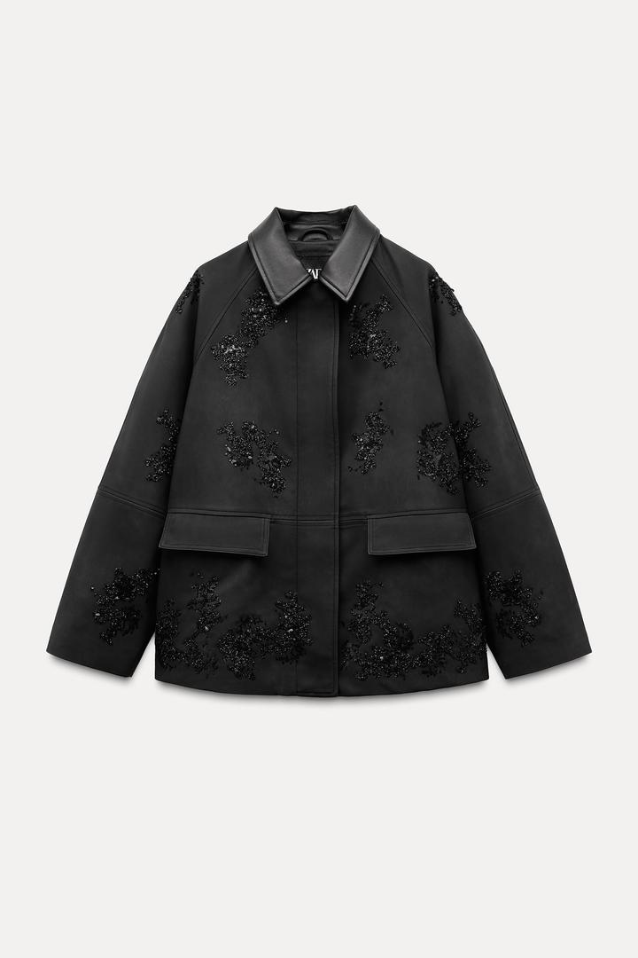 Куртка ZARA с вышивкой пайетками