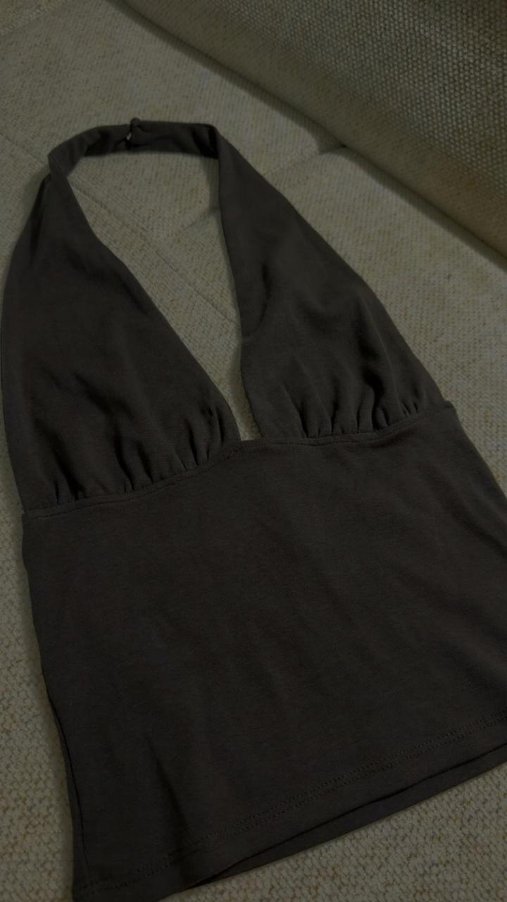 Pull & Bear Коричневый топ с pull&bear