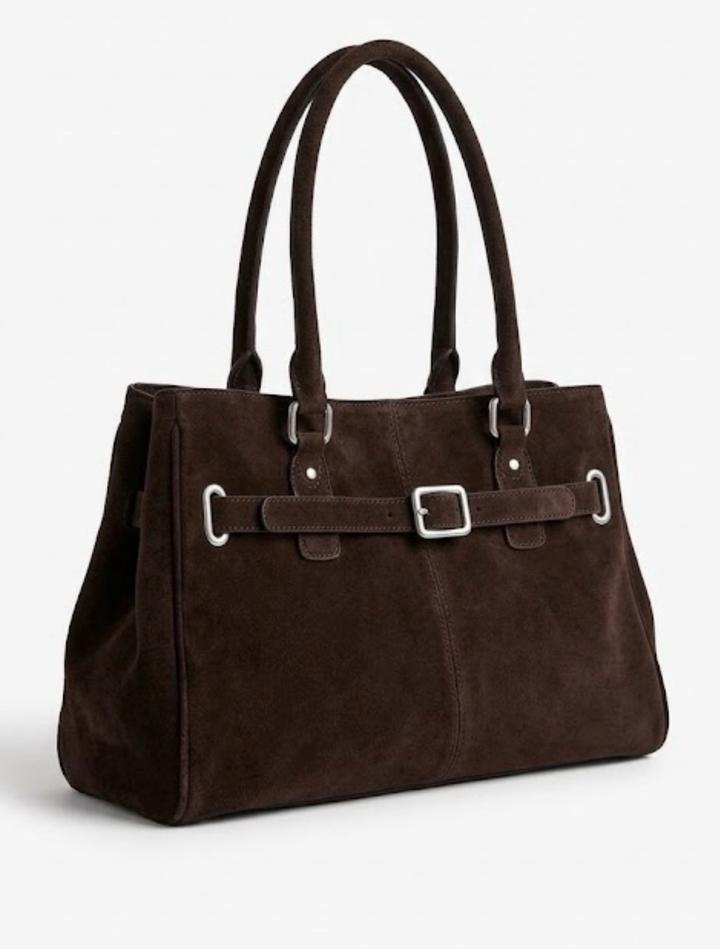 Сумка из замши коричневая Bershka