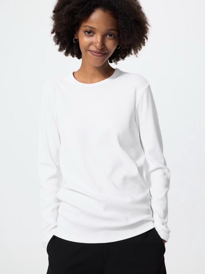 UNIQLO лонгслив в рубчик