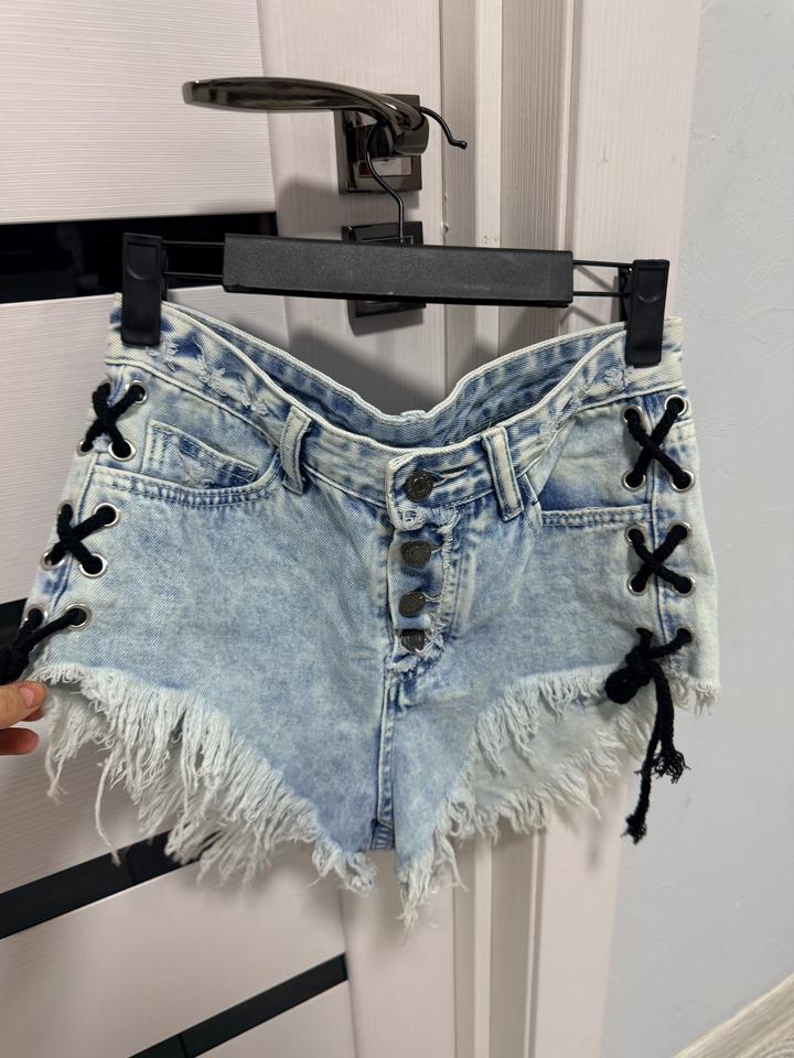 &Denim Джинсовые шорты со шнуровкой