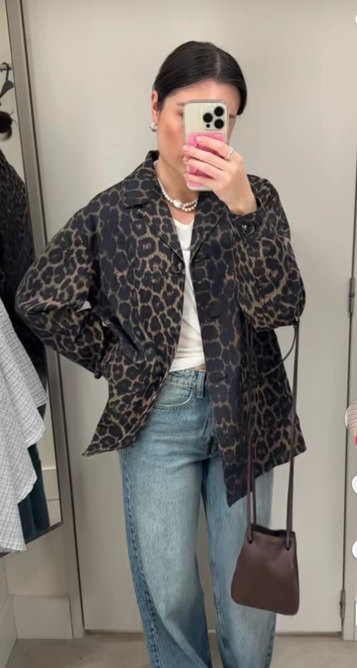 H&M Пиджак с леопардовым принтом