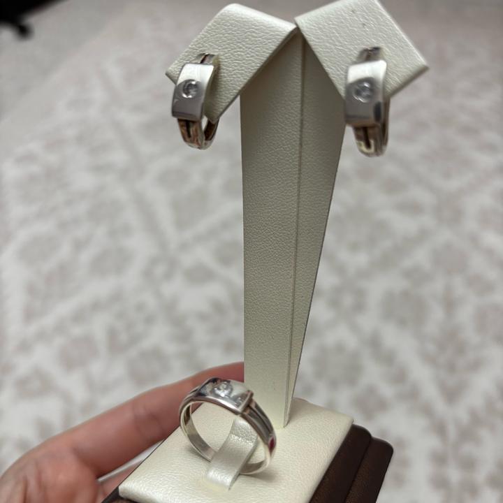 Silver Серебряный набор 925 пробы размер кольца 18