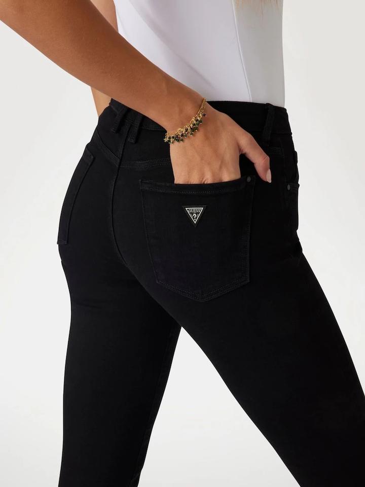 Джинсы Guess черные облегающие высокие посадка