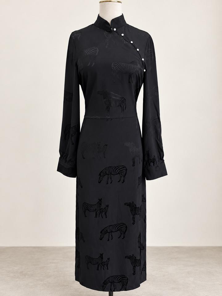 Zara Платье миди с принтом зебра.