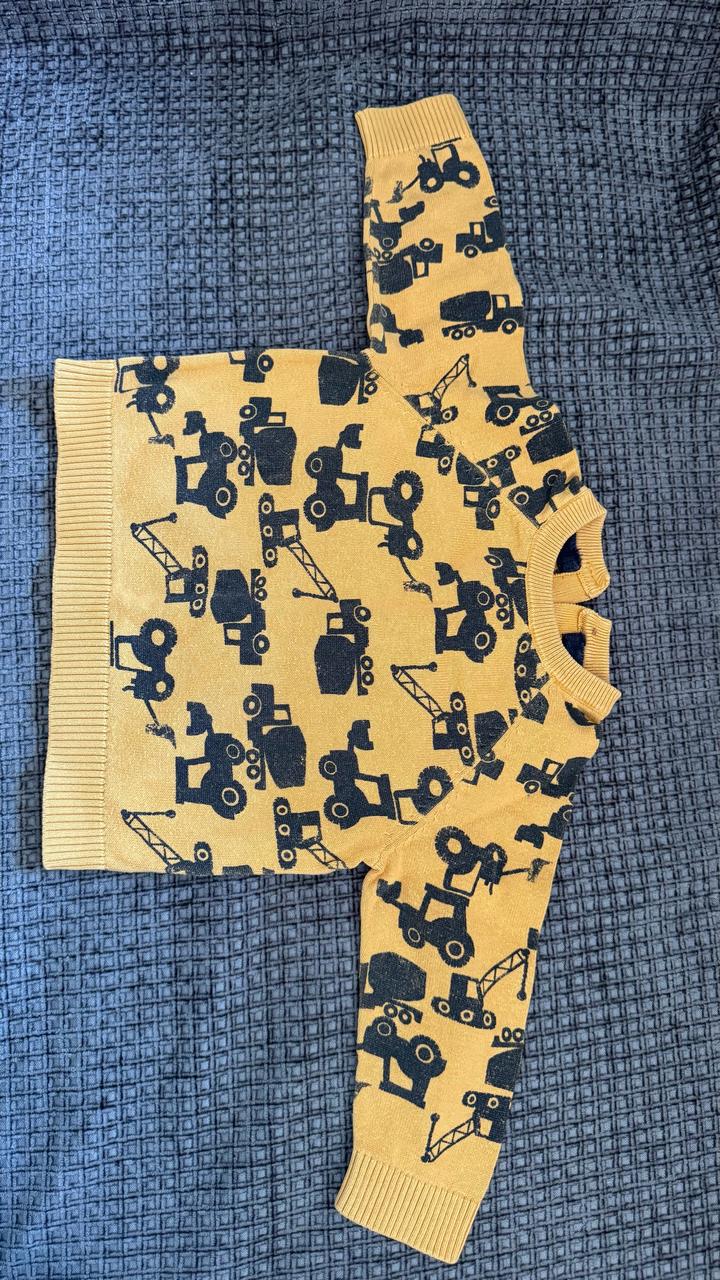 Джемпер mothercare с принтом тракторов