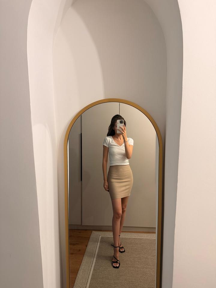 Herve Leger Мини-юбка бежевая